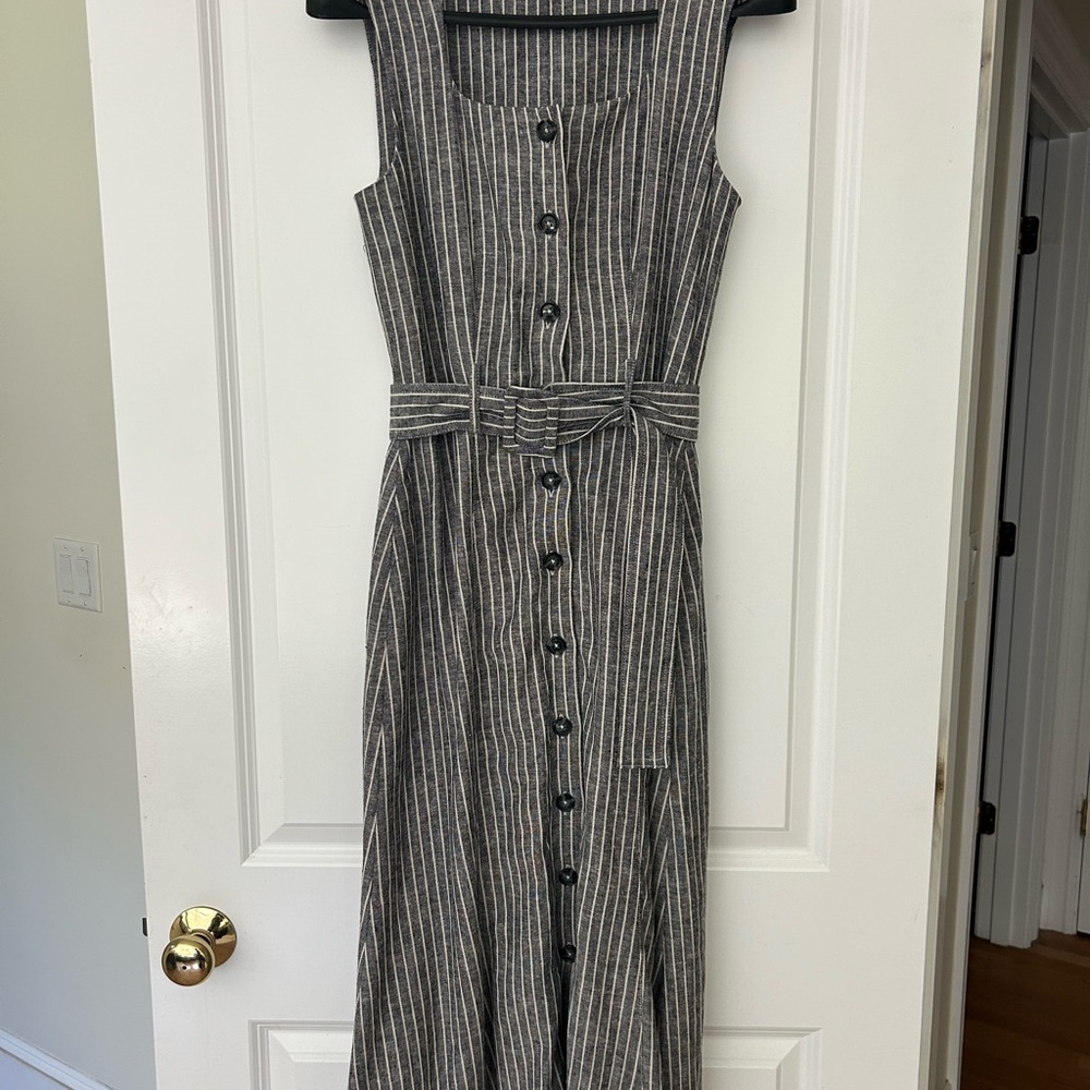Banana Republic Black and White Buttoned Midi Sundress